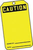 Accuform Signs MGT200PTP  5 7/8'' X 3 1/8'' RP-Plastic Accident Prevention Blank Tag CAUTION (25 Per Pack) (1 Pack)