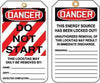 Accuform Signs MLT403LTP  5 7/8'' X 3 1/8'' HS-Laminate Lockout - Tagout Tag DANGER DO NOT START (25 Per Pack) (1 Pack)