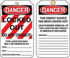 Accuform Signs MLT407CTP  5 7/8'' X 3 1/8'' 10 mils PF-Cardstock Lockout - Tagout Tag DNAGER LOCKED OUT DO NOT OPERATE (25 Per Pack) (1 Pack)