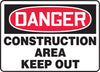Accuform Signs MADM014VP  10'' X 14'' Black, Red And White 0.055'' Plastic Admittance And Exit Sign ''DANGER CONSTRUCTION AREA KEEP OUT'' With 3/16'' Mounting Hole And Round Corner (1/EA)