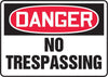 Accuform Signs MADM076VS  10'' X 14'' Black, Red And White 4 mils Adhesive Vinyl Admittance And Exit Sign ''DANGER NO TRESPASSING'' (1/EA)