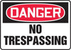 Accuform Signs MADM292VS  7'' X 10'' Black, Red And White 4 mils Adhesive Vinyl Admittance And Exit Sign ''DANGER NO TRESPASSING'' (1/EA)