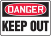 Accuform Signs MATR111VS  7'' X 10'' Black, Red And White 4 mils Adhesive Vinyl Admittance And Exit Sign ''DANGER KEEP OUT'' (1/EA)