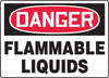 Accuform Signs MCHG101VS  7'' X 10'' Black, Red And White 4 mils Adhesive Vinyl Chemicals And Hazardous Materials Sign ''DANGER FLAMMABLE LIQUIDS'' (1/EA)