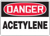 Accuform Signs MCHL174VP  10'' X 14'' Black, Red And White 0.055'' Plastic Chemicals And Hazardous Materials Sign ''DANGER ACETYLENE'' With 3/16'' Mounting Hole And Round Corner (1/EA)