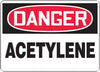 Accuform Signs MCHL196VP  7'' X 10'' Black, Red And White 0.055'' Plastic Chemicals And Hazardous Materials Sign ''DANGER ACETYLENE'' With 3/16'' Mounting Hole And Round Corner (1/EA)