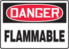 Accuform Signs MCHL228VP  7'' X 10'' Black, Red And White 0.055'' Plastic Chemicals And Hazardous Materials Sign ''DANGER FLAMMABLE'' With 3/16'' Mounting Hole And Round Corner (1/EA)
