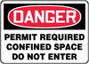 Accuform Signs MCSP007VP  7'' X 10'' Black, Red And White 0.055'' Plastic Sign ''DANGER PERMIT REQUIRED CONFINED SPACE DO NOT ENTER'' With 3/16'' Mounting Hole And Round Corner (1/EA)