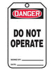 Accuform Signs MDT112CTP  5 3/4'' X 3 1/4'' Black, Red And White 10 mil PF-Cardstock Safety Tag ''DANGER DO NOT OPERATE'' With 3/8'' Hole (5 Per Pack, 1 Pack)