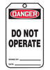 Accuform Signs MDT189PTP  5 3/4'' X 3 1/4'' Black, Red And White 15 mil RP-Plastic Safety Tag ''DANGER DO NOT OPERATE'' With Metal Grommeted 3/8'' Reinforced Hole (25 Per Pack) (1 Pack)