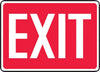Accuform Signs MEXT562VA  7'' X 10'' White And Red 0.040'' Aluminum Admittance And Exit Sign ''EXIT'' With Round Corner (1/EA)