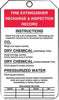 Accuform Signs MGT208PTP  5 3/4'' X 3 1/4'' Red, Black And White 15 mil RP-Plastic English Fire Inspection Tag ''FIRE EXTINGUISHER RECHARGE AND INSPECTION RECORD'' With Metal Grommeted 3/8'' Reinforced Hole (25 Per Pack) (1 Pack)