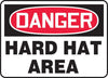 Accuform Signs MPPA004VS  7'' X 10'' Black, Red And White 4 mils Adhesive Vinyl PPE Sign ''DANGER HARD HAT AREA'' (1/EA)