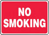 Accuform Signs MSMK423VP  7'' X 10'' White And Red 0.055'' Plastic Smoking Control Sign ''NO SMOKING'' With 3/16'' Mounting Hole And Round Corner (1/EA)