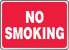 Accuform Signs MSMK570VA  10'' X 14'' White And Red 0.040'' Aluminum Smoking Control Sign ''NO SMOKING'' With Round Corner (1/EA)