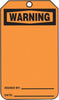 Accuform Signs MWGT205LTP  5 3/4'' X 3 1/4'' Black And Orange HS-Laminate Accident Prevention Blank Tag ''WARNING'' With Pull-Proof Metal Grommeted 3/8'' Reinforced Hole (25 Per Pack) (1 Pack)