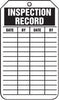 Accuform Signs TRS307CTP  5 3/4'' X 3 1/4'' Black And White 10 mil PF-Cardstock English Equipment Status Tag ''INSPECTION RECORD'' With 3/8'' Plain Hole (25 Per Pack) (1 Pack)