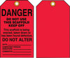 Accuform Signs TSS101CTP  5 3/4'' X 3 1/4'' Black And Red 10 mil PF-Cardstock English Scaffold Status Tag ''DANGER DO NOT USE THIS SCAFFOLD KEEP OFF…'' With 3/8'' Plain Hole (25 Per Pack) (1 Pack)