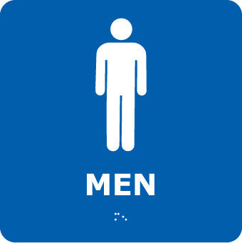 NMC ADA1WBL-ADA, BRAILLE, MEN, BLUE, 8X8 (1 EACH)