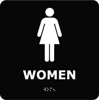 NMC ADA2WBK-ADA, BRAILLE, WOMEN, BLK, 8X8 (1 EACH)