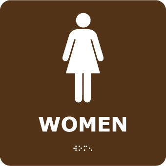 NMC ADA2WBR-ADA, BRAILLE, WOMEN, BRN, 8X8 (1 EACH)