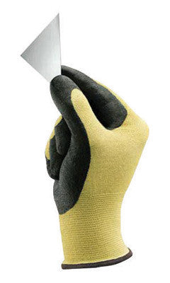 Ansell 205548 Size 11 HyFlex Light Duty Cut Resistant Black Foam Nitrile Palm Coated Work Gloves With Yellow DuPont Kevlar Liner And Knit Wrist  (1/PR)