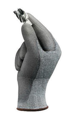 Ansell 11-727-10 Size 10 HyFlex Light Duty Cut And Abrasion Resistant Gray Polyurethane Palm Coated Work Gloves With Gray Lycra And DSM Dyneema Liner And Knit Wrist  (12/PR)