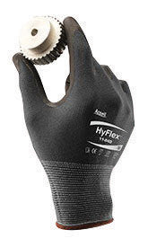 Ansell 11-840-10 Size 10 HyFlex Light Weight Multi-Purpose Gray FORTIX Foam Nitrile Dipped Palm Coated Work Gloves With Gray Nylon And Spandex Liner And Knit Wrist  (1/PR)
