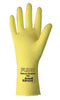 Ansell 185750 Size 8 Lemon Yellow FL100 12" Cotton Flock Lined 17 mil Unsupported Natural Rubber Latex Chemical Resistant Gloves With Fishscale Grip Finish And Pinked Cuff  (1/PR)