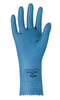 Ansell 193565 Size 9 Sky Blue Natural Blue 12" 17 mil Unsupported Natural Rubber Latex Light Duty Chemical Resistant Gloves With Fishscale Grip Finish And Pinked Cuff  (1/PR)