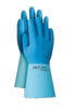 Ansell 285653 Size 9 Blue Hy-Care 12" Knit Lined 15 mil Natural Rubber Latex Fully Coated Chemical Resistant Gloves With Crinkle Finish And Pinked Cuff (72 Pair Per Case)  (1/PR)