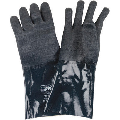 SHOWA Best Size  3414-09  Medium Blue Ultraflex II 14" Cotton Interlock Lined Neoprene Chemical Resistant Gloves With Rough Finish And Gauntlet Cuff  (1/PR)