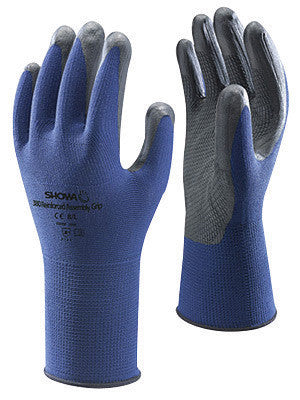 SHOWA Best Glove 380M-07 Size 7 VENTULUS 380 13 Gauge Cut Resistant Gray Nitrile Foam Palm Coated Work Gloves With Blue Seamless Anti-Skid Nylon Knit Liner And Elastic Band Cuff  (1/PR)