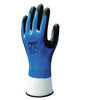 SHOWA Best Size  477M-07  Blue, White And Black Nitrile Polyester/Nylon Knit/Acrylic Terry Lined Cold Weather Gloves With Elastic Cuff And Wing Thumb  (1/PR)