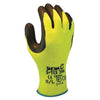 SHOWA Best Glove S-TEX300S-07 Size 7 S-TEX 303 10 Gauge Cut Resistant Black Natural Rubber Palm Coated Work Gloves With Hi-Viz Yellow Seamless Hagane Coil Liner And Knit Wrist  (1/PR)