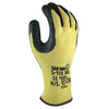 SHOWA Best Glove S-TEX303L-09 Size 9 S-TEX 303 10 Gauge Cut Resistant Black Natural Rubber Palm Coated Work Gloves With Yellow Kevlar And Hagane Coil Liner And Knit Wrist  (1/PR)