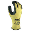 SHOWA Best Glove S-TEX303S-07 Size 7 S-TEX 303 10 Gauge Cut Resistant Black Natural Rubber Palm Coated Work Gloves With Yellow Kevlar And Hagane Coil Liner And Knit Wrist  (1/PR)