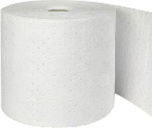 Brady OP15P 15'' X 150' SPC Oil Plus White 3-Ply Meltblown Polypropylene Dimpled Heavy Weight Sorbent Roll, Perforated Every 12'' (1 Per Bag) (1 Roll)