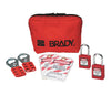 Brady 105969 Red 1 1/2'' W Plastic Personal Padlock Pouch Includes (2) Group Lockout Hasps, (2) Heavy Duty Lockout Tags, (2) Keyed-Alike Safety Padlocks And (1) Lockout Belt Pouch (1 Kit)