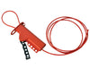 Brady 50943 Red 6'' X 3 1/4'' X 1 1/4'' Impact Modified Glass Filled Nylon All Purpose Cable Lockout With 8' Sheathed Cable (1/EA)