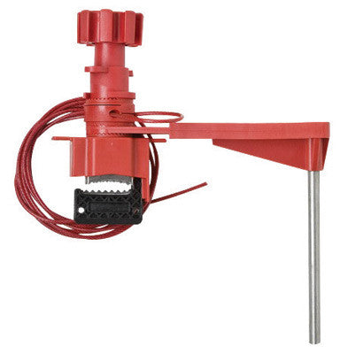 Brady 51392 Red Industrial Grade Steel And Nylon Large Universal Valve Lockout With 8' Sheathed Cable And Blocking Arm (1/EA)