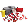 Brady 99312 Gray, Red And Yellow Electrical Lockout Toolbox Kit Includes (6) Lockouts, (2) Fuse Blockouts, (1) Extra-Large Lockout Toolbox And (1) Cleat (1/EA)
