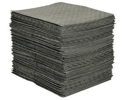 Brady MRO300 15'' X 19'' SPC MRO Plus Gray 3-Ply Meltblown Polypropylene Dimpled Perforated Medium Weight Sorbent Pad (100 Per Case) (1 Bale)