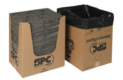 Brady MRO150DND 15'' X 19'' SPC MRO Plus Gray 3-Ply Meltblown Polypropylene Dimpled Perforated Full Size Heavy Weight Sorbent Pad With Dispense-n-Dispose System (150 Per Case) (1 Case)