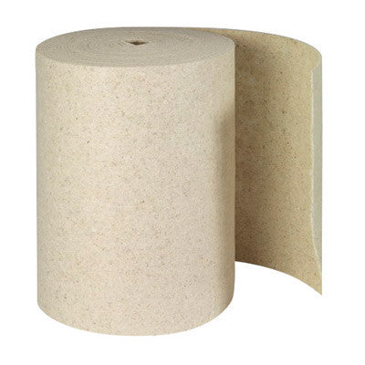 Brady RFOP28DP 28 1/2'' X 150' Re-Form White 80% Natural Cotton Fiber Double Perforated Heavy Weight Sorbent Roll, Perforated Every 19'' (1 Case)