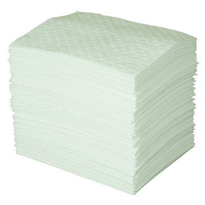 Brady SPC300 15'' X 19'' SPC White 1-Ply Meltblown Polypropylene Dimpled Perforated Medium Weight Sorbent Pad (100 Per Bale) (1 Bale)