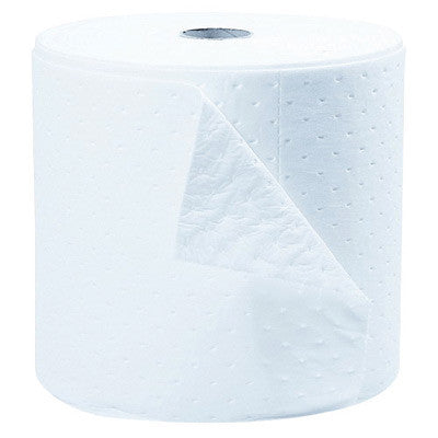 Brady SXT15P 15'' X 150' SPC SXT Top Layer Blue And Bottom Layer White 3-Ply Meltblown Polypropylene Perforated Double Sided Heavy Weight Sorbent Roll, Covers Wide Area Perforated Every 18'' (1/EA)