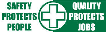 NMC BT31-BANNER, SAFETY PROTECTS PEOPLE QUALITY PROTECTS JOBS, 3FT X 10FT (1 EACH)
