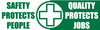 NMC BT31-BANNER, SAFETY PROTECTS PEOPLE QUALITY PROTECTS JOBS, 3FT X 10FT (1 EACH)