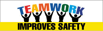 NMC BT32-BANNER, TEAMWORK IMPROVES SAFETY, 3FT X 10FT (1 EACH)